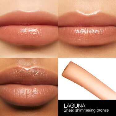 SU22_AlwaysOn_PDPCrop_OnModel_Grid_AfterglowLipBalm_Laguna, Nars Laguna Bronzing Collection