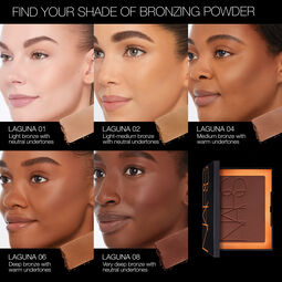 NARS_SP23_LagunaCollection_PDPCrop_OnModel_MiniLagunaBronzer_ShadeGrid