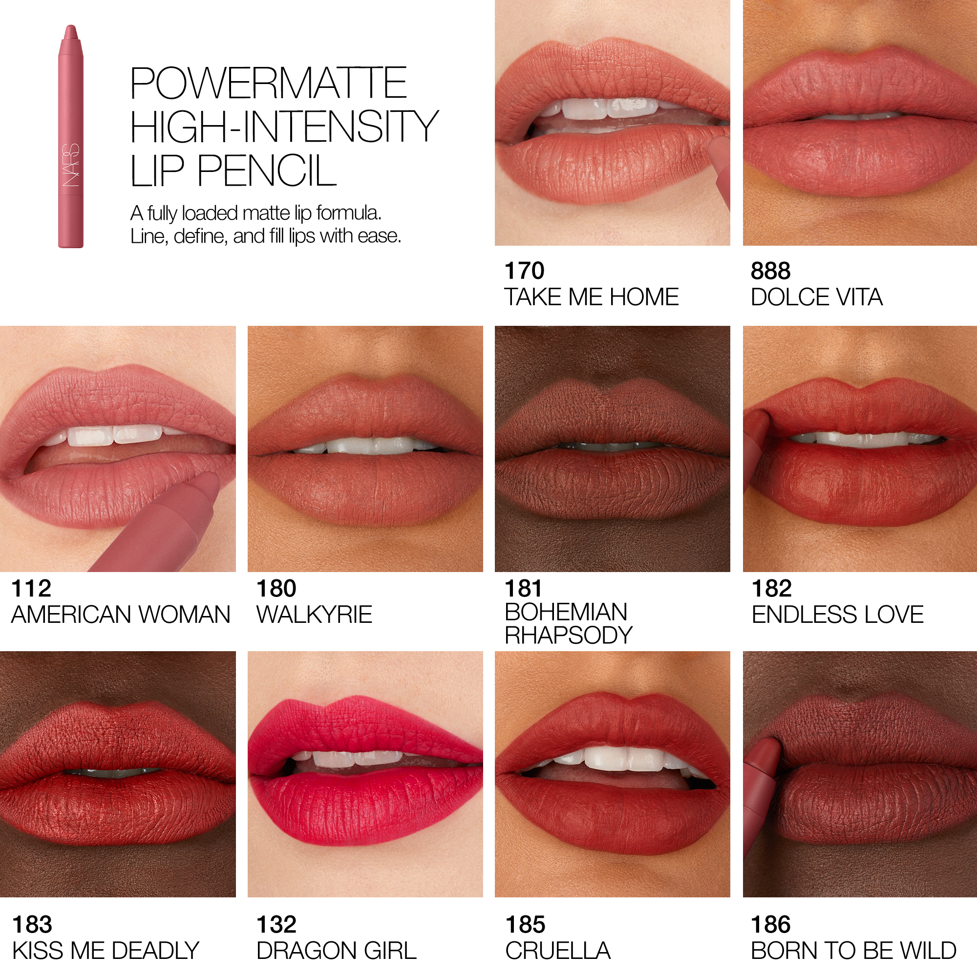Powermatte High-Intensity Lip Pencil, NARS Lippenpotloden