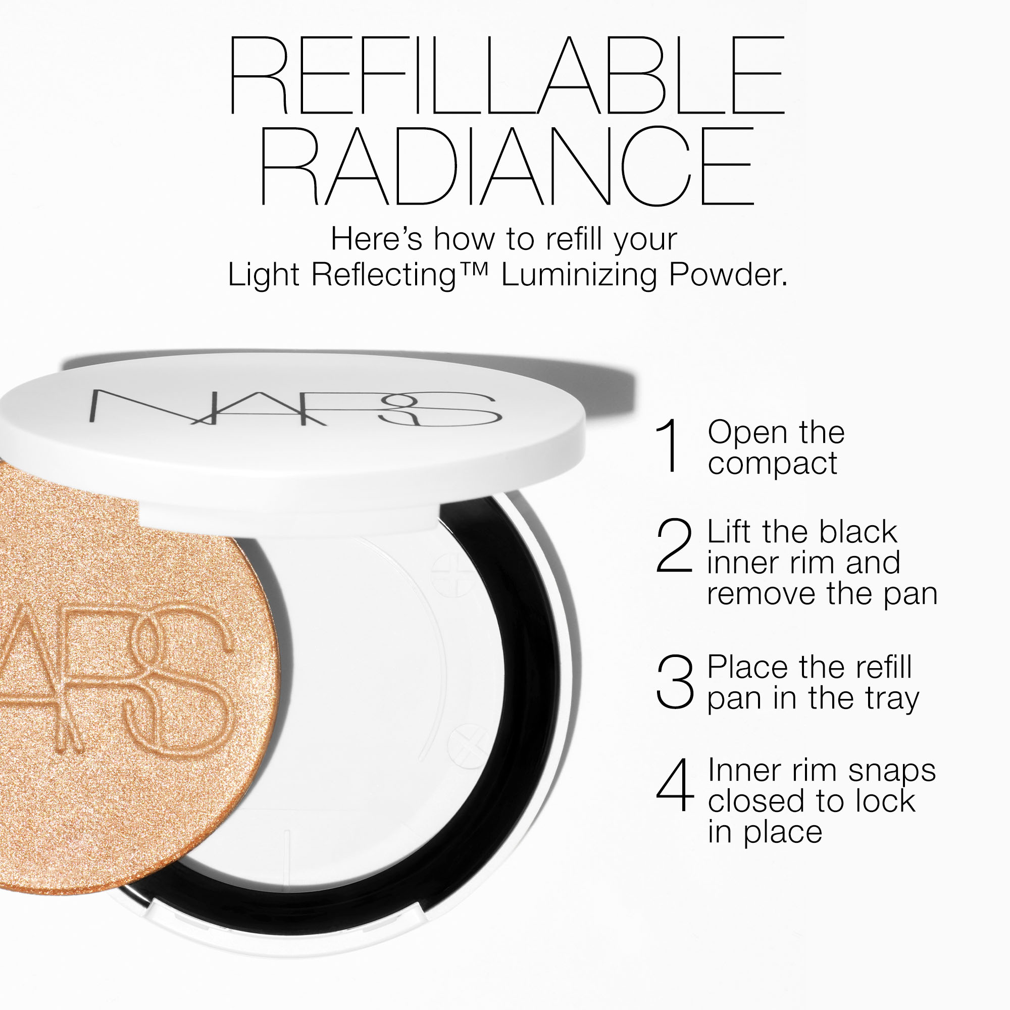 LIGHT REFLECTING™ LUMINIZING POWDER REFILL, NARS Gezicht LIGHT REFLECTING™ LUMINIZING POWDER REFILL, NARS Gezicht